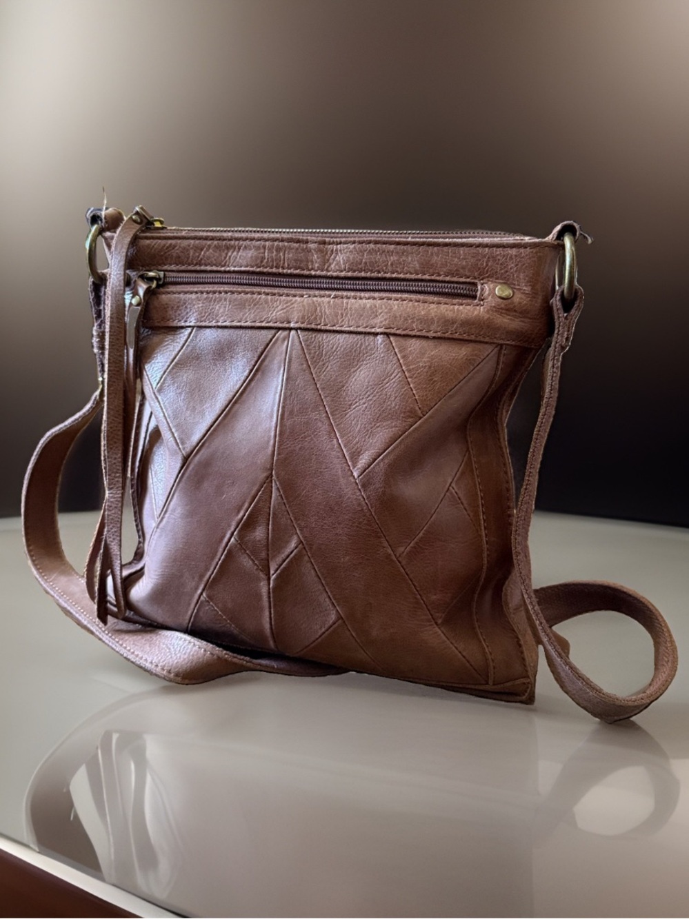 Lucky Brand Raya Leather Crossbody 🤎